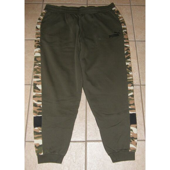 Big Mens Sz 3XL Tall Elastic Waist Athletic Jogger Logo Sweat Pants Pockets PUMA - Picture 4 of 6